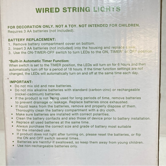 NIB GARDEN PARTY Cactus Wired String Lights Set Home Party Decor Indoor 4.5 Ft - Picture 6 of 10